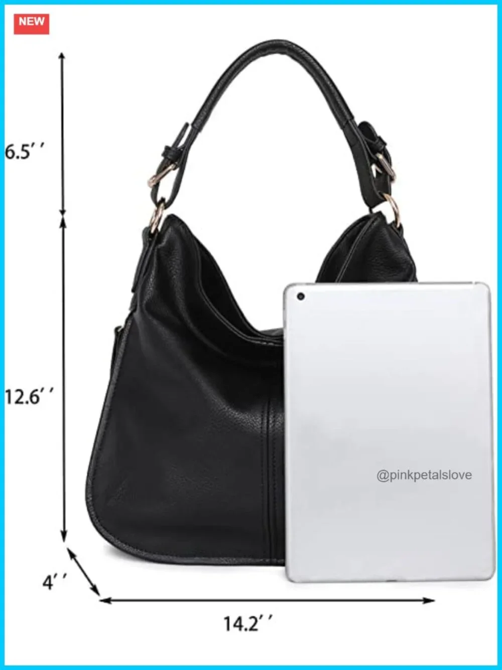 Hobo Bag for Women Shoulder Purse Vegan Leather Large Tote with Pockets